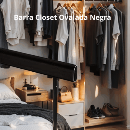 Barra Closet Ovalada Negra